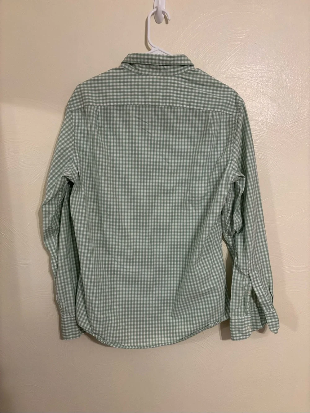 J.Crew Mens M Slim Fit Green Gingham Button Down Shirt 100% Cotton